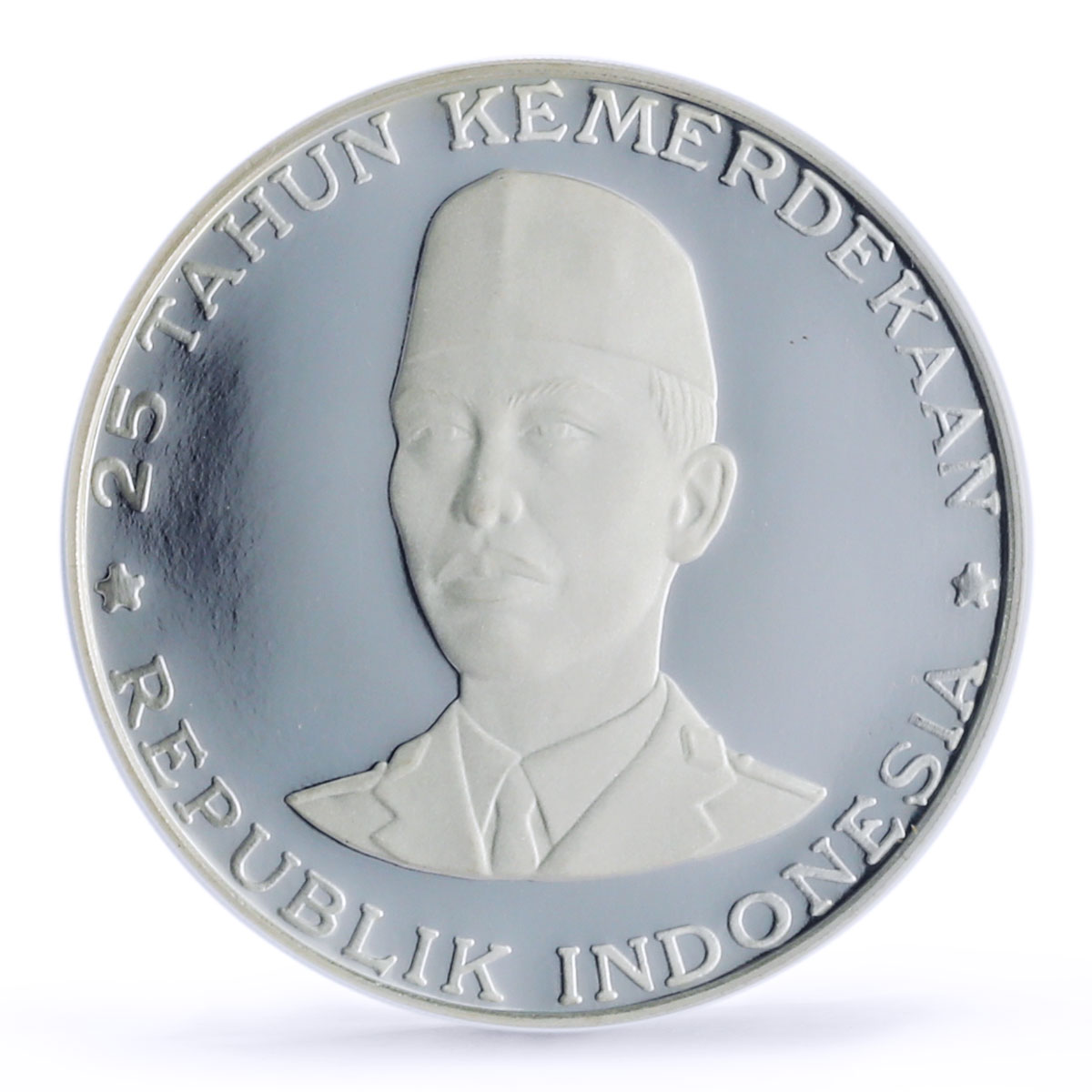 Indonesia 1000 rupiah 25th Independence General Sudirman PF64 NGC Ag coin 1970