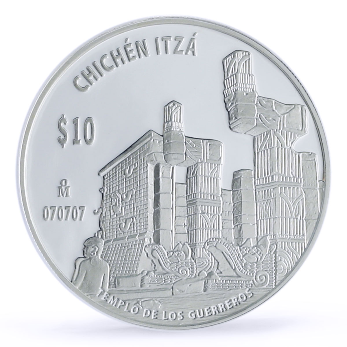 Mexico 10 pesos Chichen Itza Templo Guerreros Warriors Temple PF69 NGC Ag 2007