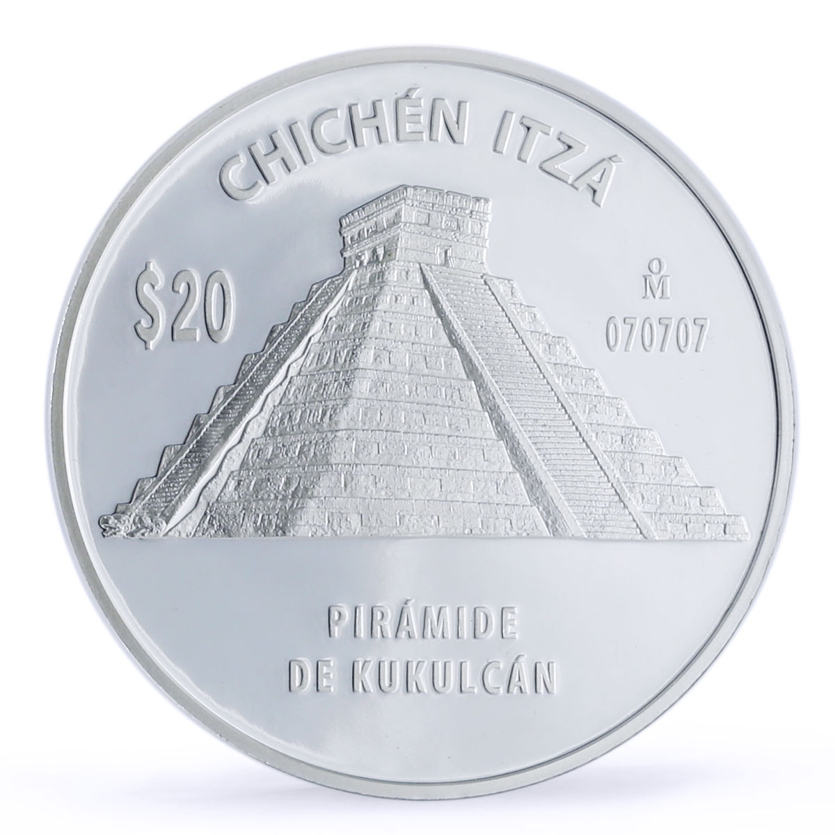 Mexico 20 pesos Chichen Itza El Castillo Kukulcan Pyramid PF67 NGC Ag coin 2007