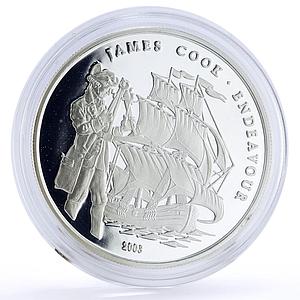 Congo 1000 francs Seafaring Endeavour Ship Clipper James Cook silver coin 2003