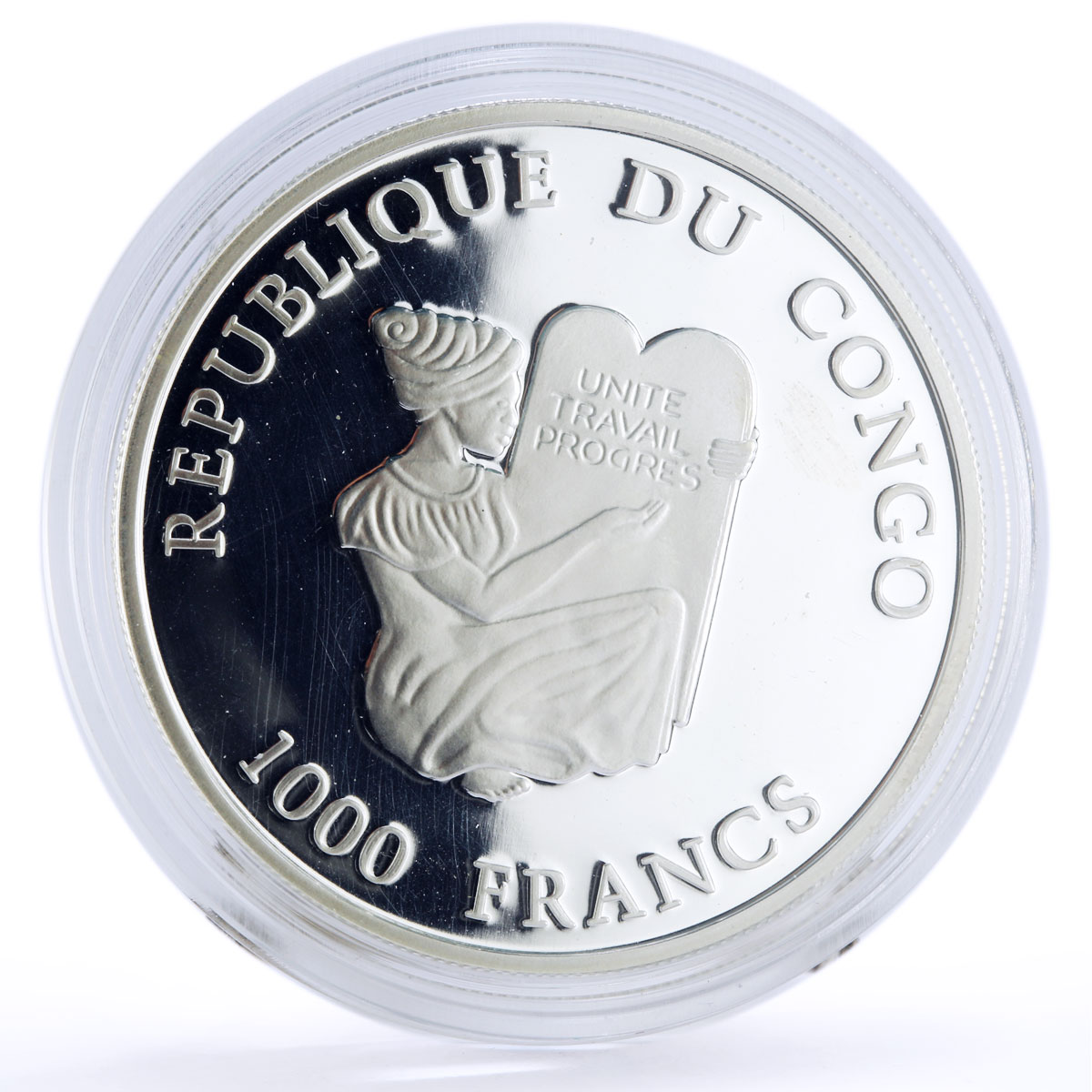 Congo 1000 francs Seafaring Endeavour Ship Clipper James Cook silver coin 2003