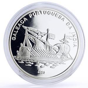 Congo 1000 francs Seafaring Portuguese Merchant Ships Clippers silver coin 2002