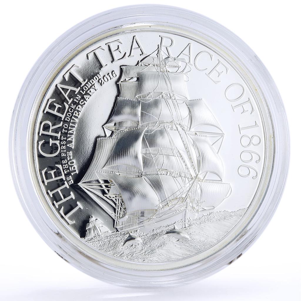 Cook Islands 5 dollars Seafaring Ship Clipper Great Tea Race silver coin 2016