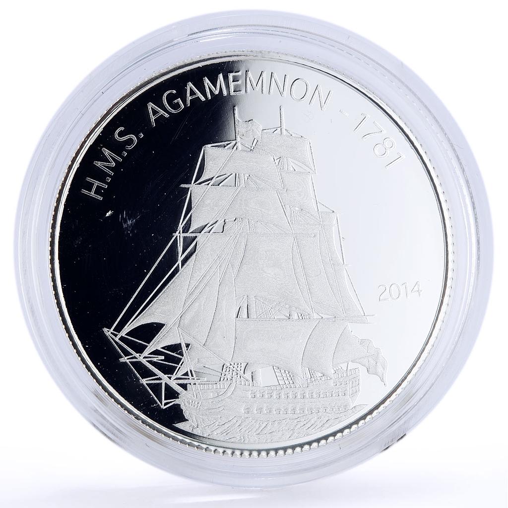 Cameroon 1000 francs Seafaring HMS Agamemnon Ship Clipper proof silver coin 2014