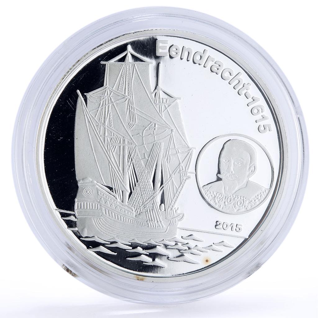 Cameroon 1000 francs Seafaring Eendracht 1615 Ship Clipper silver coin 2015