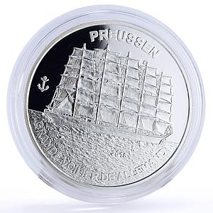 Guinea 1000 francs Seafaring Preussen Ship Clipper proof silver coin 2018