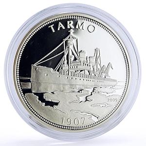 Palau 5 dollars Seafaring Tarmo Ship Steamship Icebreaker proof silver coin 2009