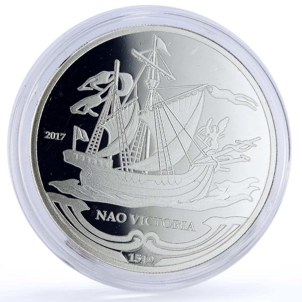 Senegal 1000 francs Seafaring Nao Victoria Ship Clipper proof silver coin 2017