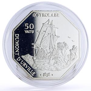 Vanuatu 50 vatu Seafaring Astrolabe Ship Clipper proof silver coin 1999