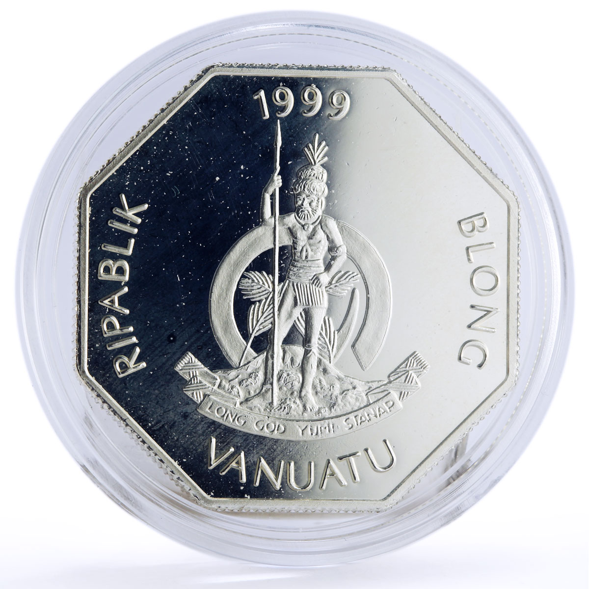 Vanuatu 50 vatu Seafaring Astrolabe Ship Clipper proof silver coin 1999