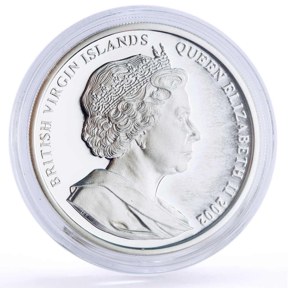 British Virgin Islands 10 dollars Walter Raleigh Ship Clipper silver coin 2002