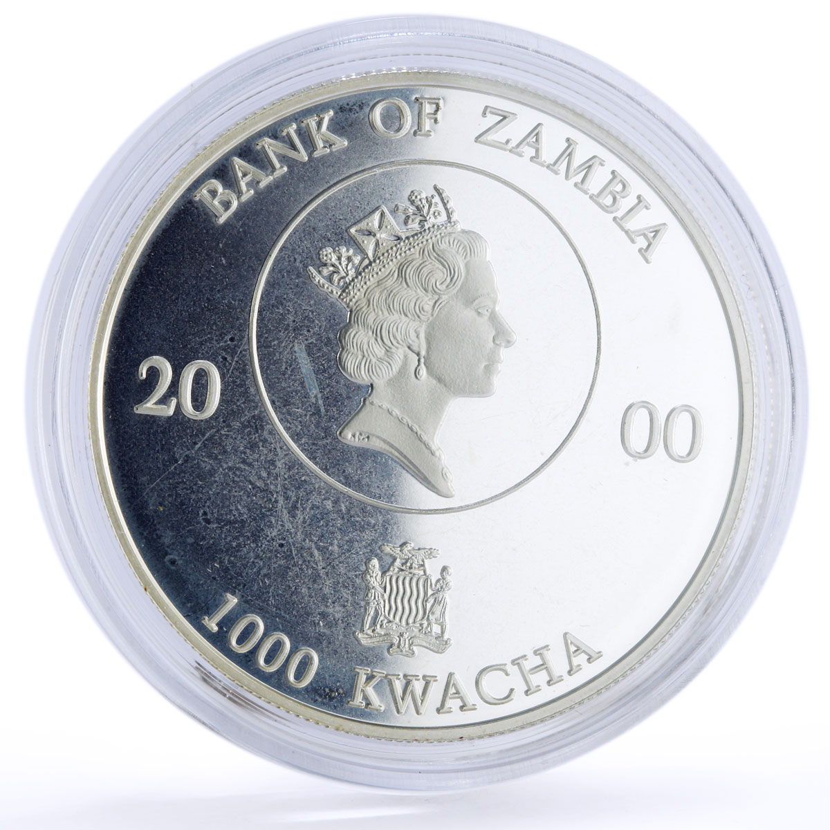 Zambia 1000 kwacha Pacific Exploration James Cook Ship Clipper silver coin 2000