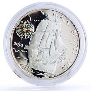 Benin 1000 francs Seafaring HMS Bounty Ship Clipper Compass silver coin 2010
