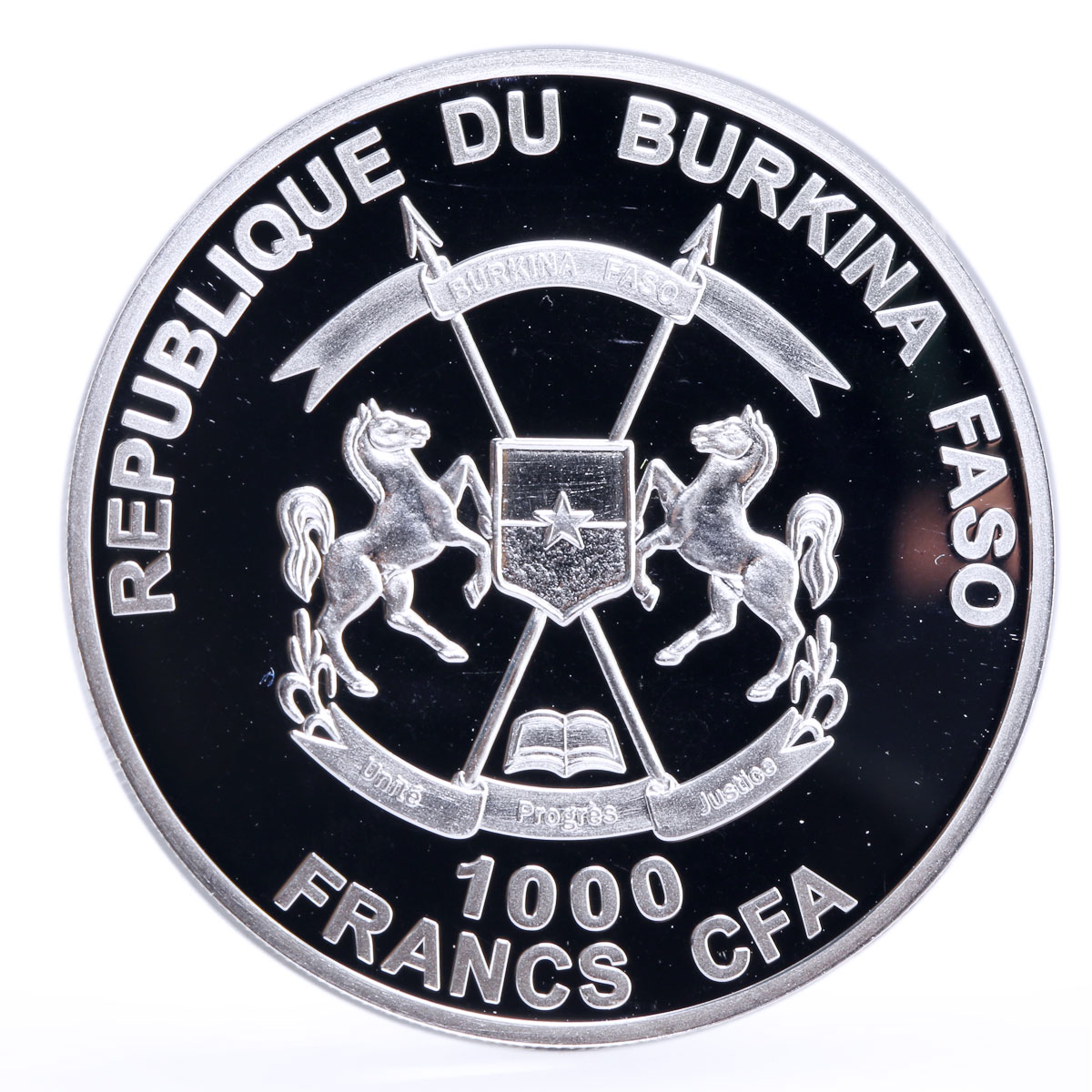 Burkina Faso 1000 francs Seafaring HMS Euryalus Ship Clipper silver coin 2014