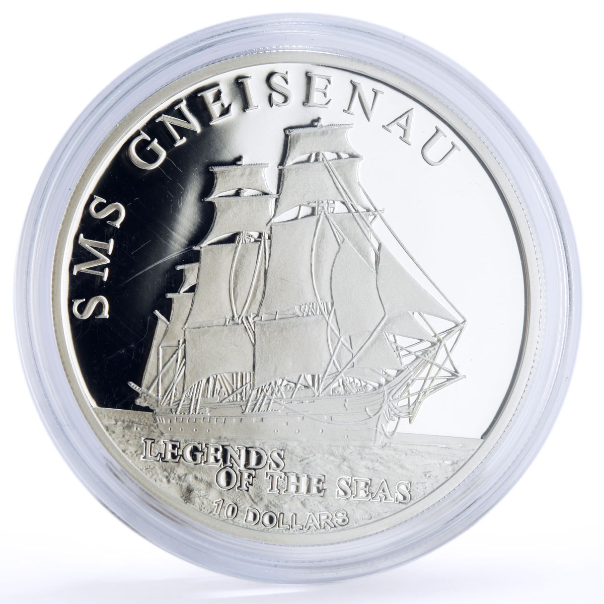 Solomon Islands 10 dollars Seafaring SMS Gneisenau Ship Clipper silver coin 2010