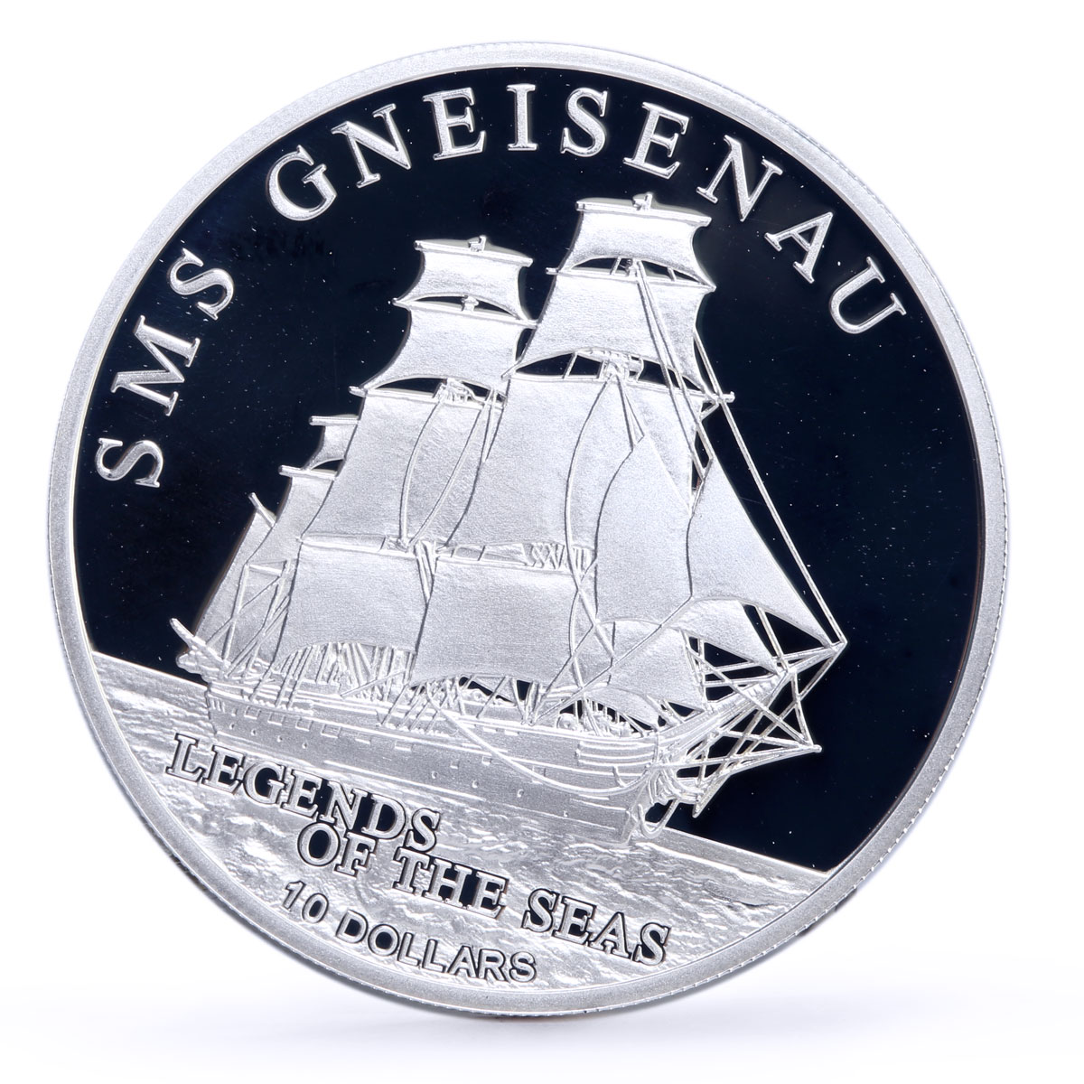 Solomon Islands 10 dollars Seafaring SMS Gneisenau Ship Clipper silver coin 2010