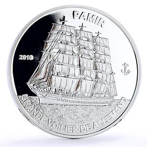 Guinea 1000 francs Seafaring Pamir Ship Clipper proof silver coin 2018