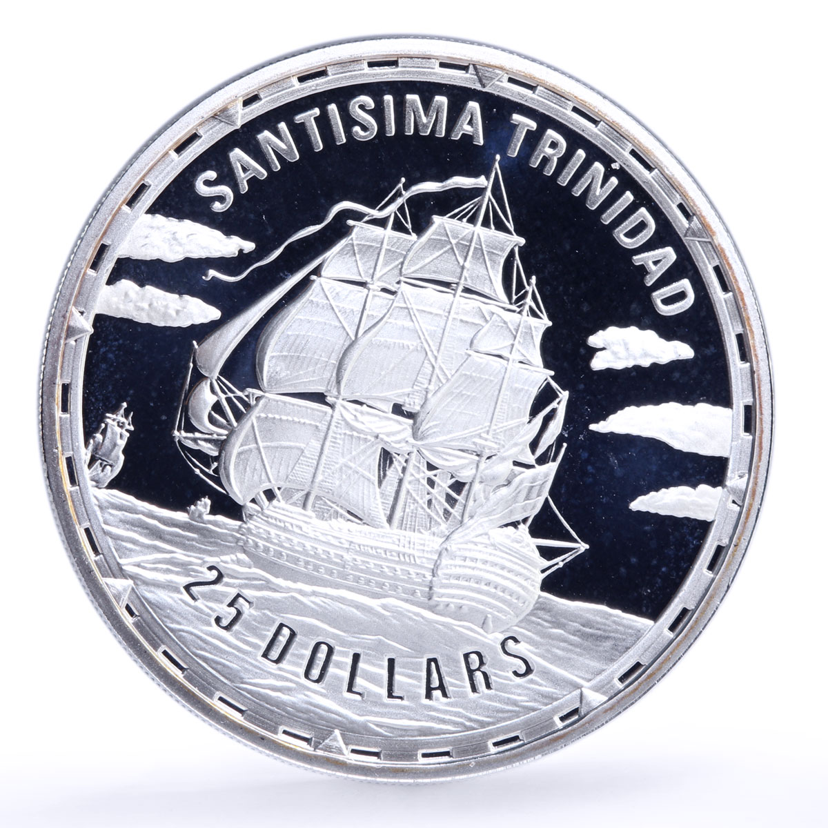 Solomon Islands 25 dollars Seafaring Santisima Trinidad Ship silver coin 2005