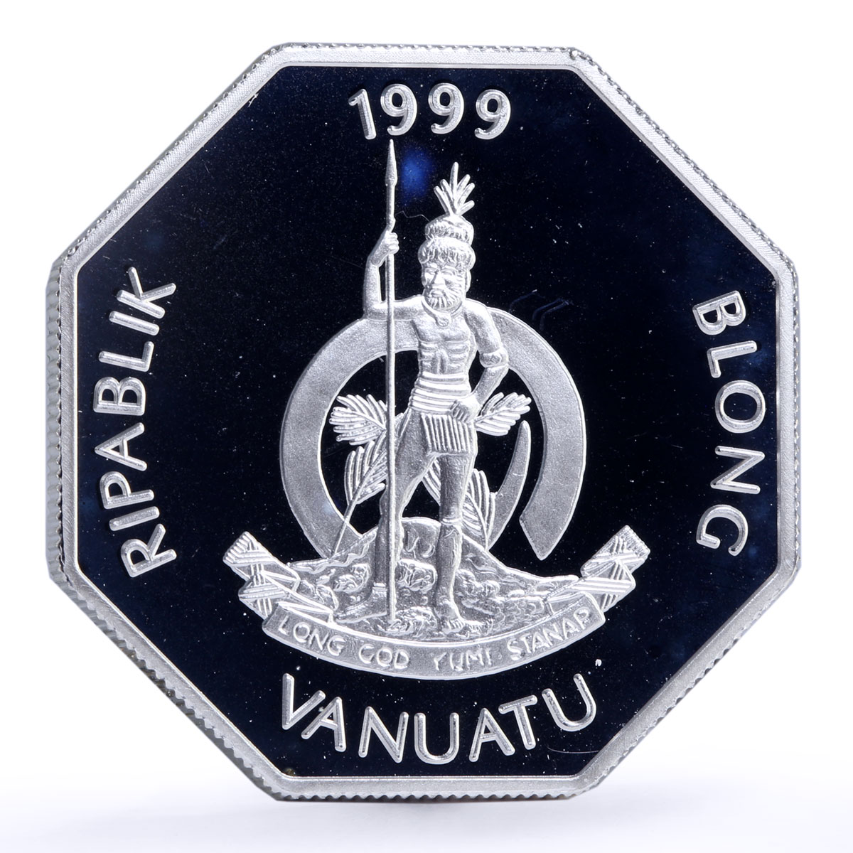 Vanuatu 50 vatu Seafaring Zelee Ship Clipper proof silver coin 1999