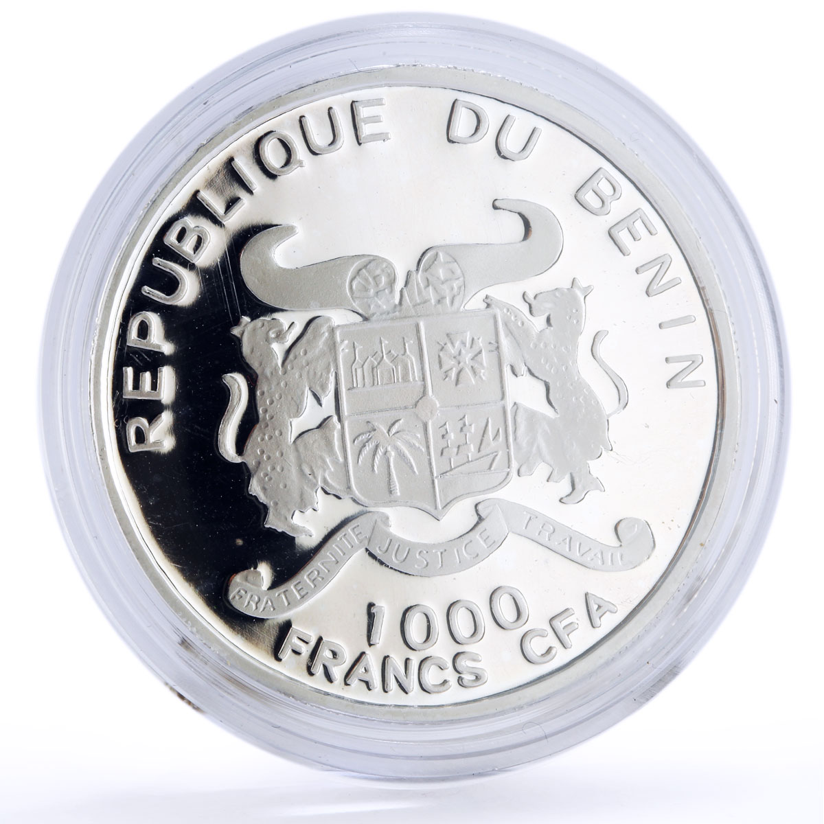 Benin 1000 francs Seafaring HMS Victory Ship Clipper Compass silver coin 2010