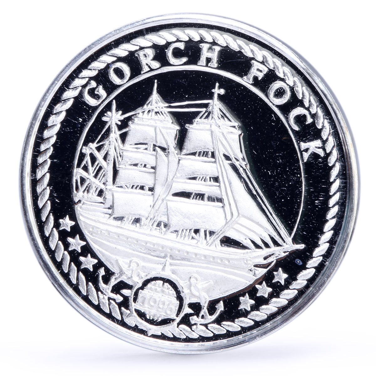 Benin 500 francs Seafaring Gorch Fock Ship Clipper proof silver coin 1996