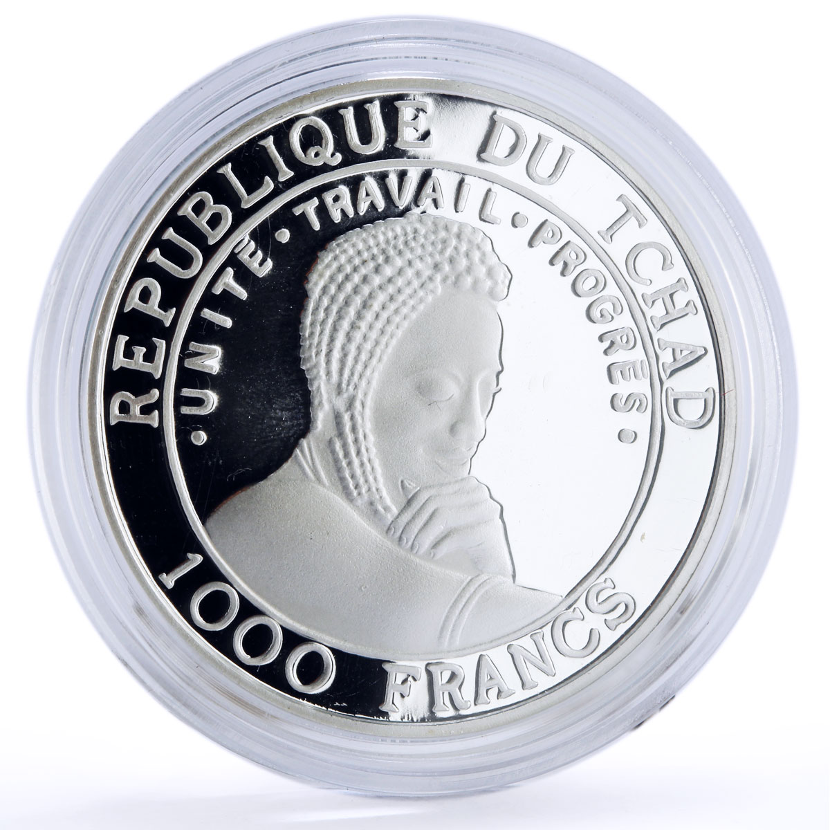 Chad 1000 francs Seafaring Arabic Warship Ship Clipper proof silver coin 2001