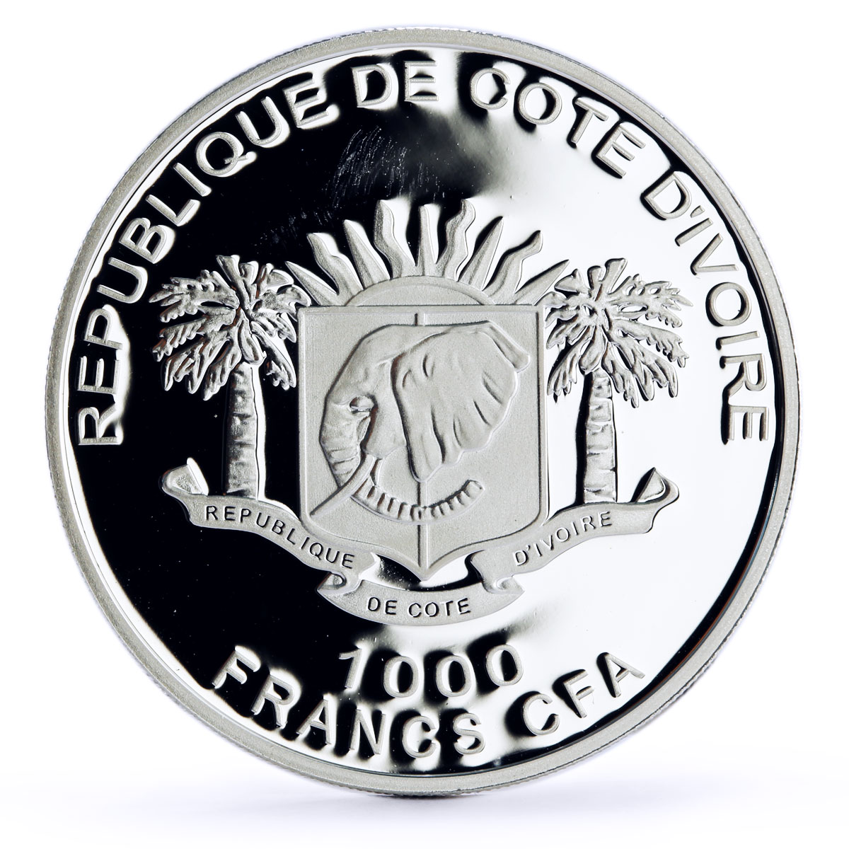 Ivory Coast 1000 francs Seafaring Dar Pomorza Ship Clipper silver coin 2010