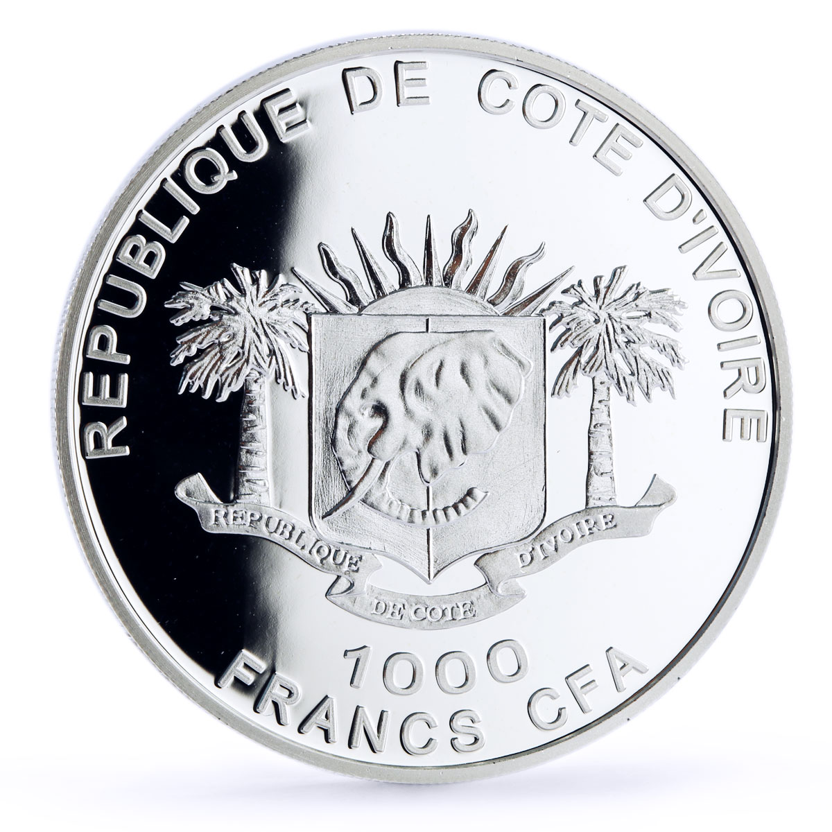 Ivory Coast 1000 francs Seafaring Sovereign of the Sea Ship silver coin 2013