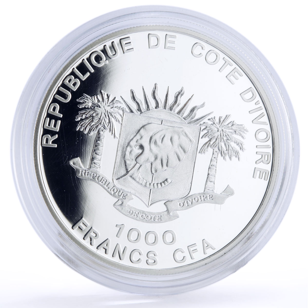 Ivory Coast 1000 francs Seafaring Sovereign of the Sea Ship silver coin 2013