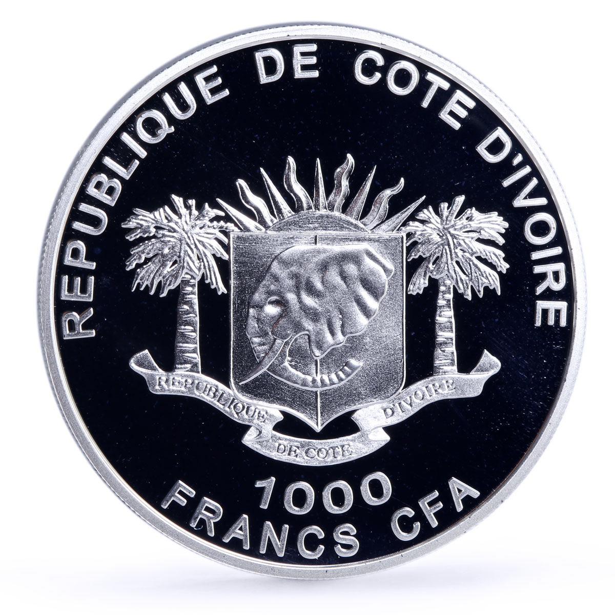 Ivory Coast 1000 francs Seafaring Sovereign of the Sea Ship silver coin 2013