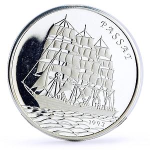 Guinea Bissau 20000 pesos Seafaring Passat Ship Clipper proof silver coin 1993