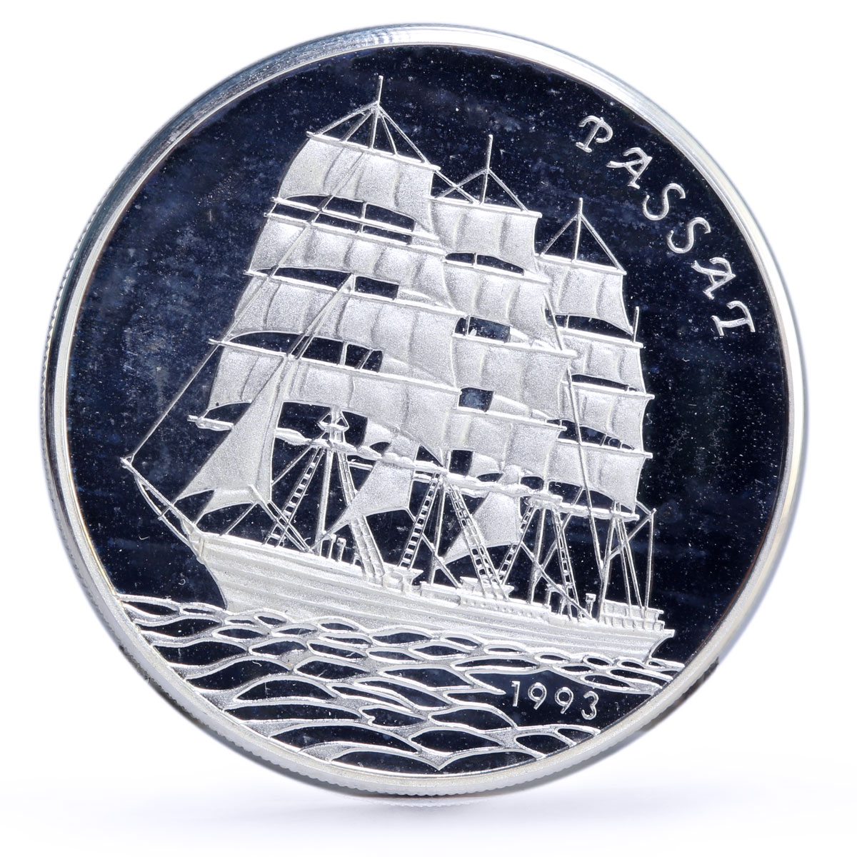 Guinea-Bissau 20000 pesos Seafaring Passat Ship Clipper proof silver coin 1993