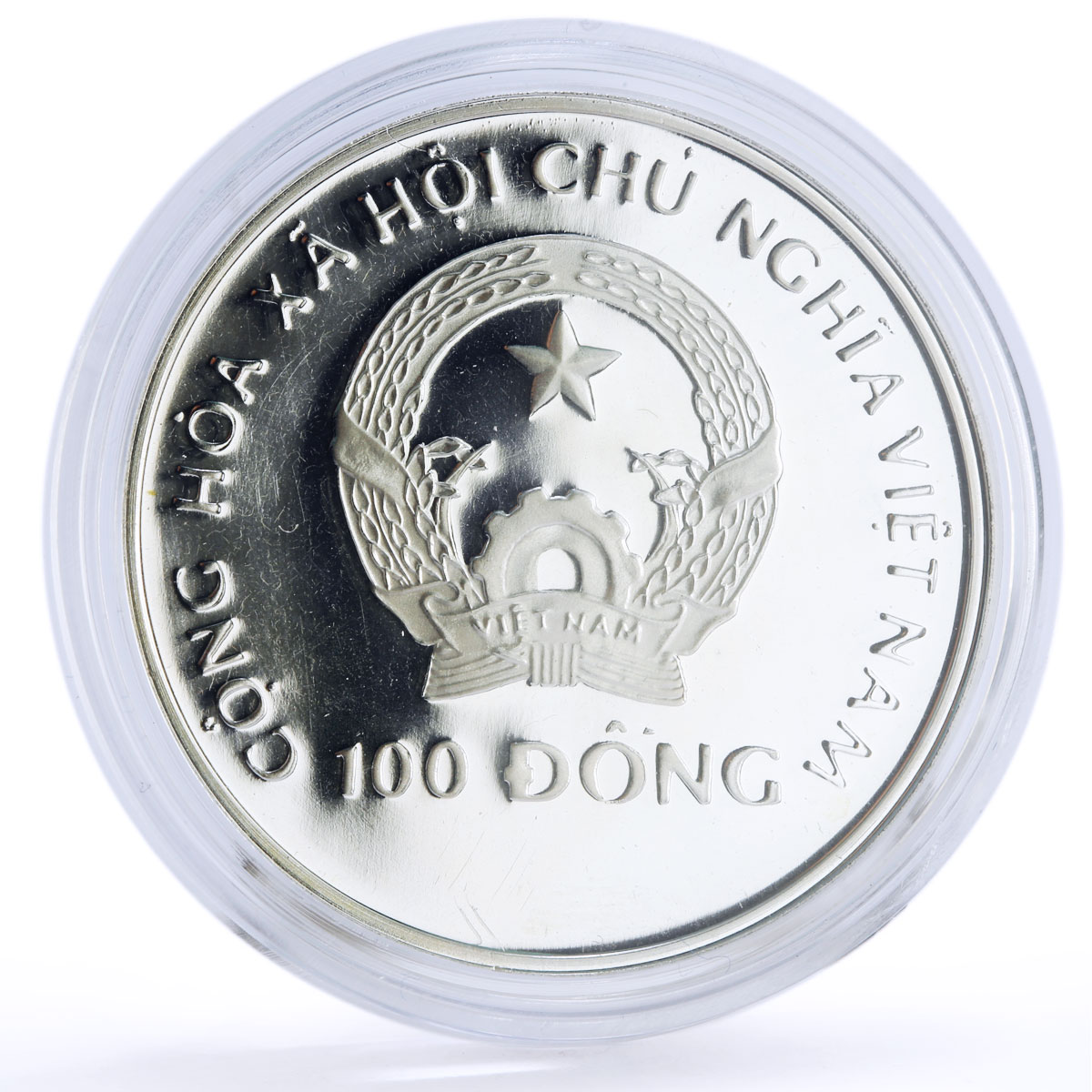 Vietnam 100 dong Seafaring Sailing Savannah Ship Clipper proof silver coin 1991