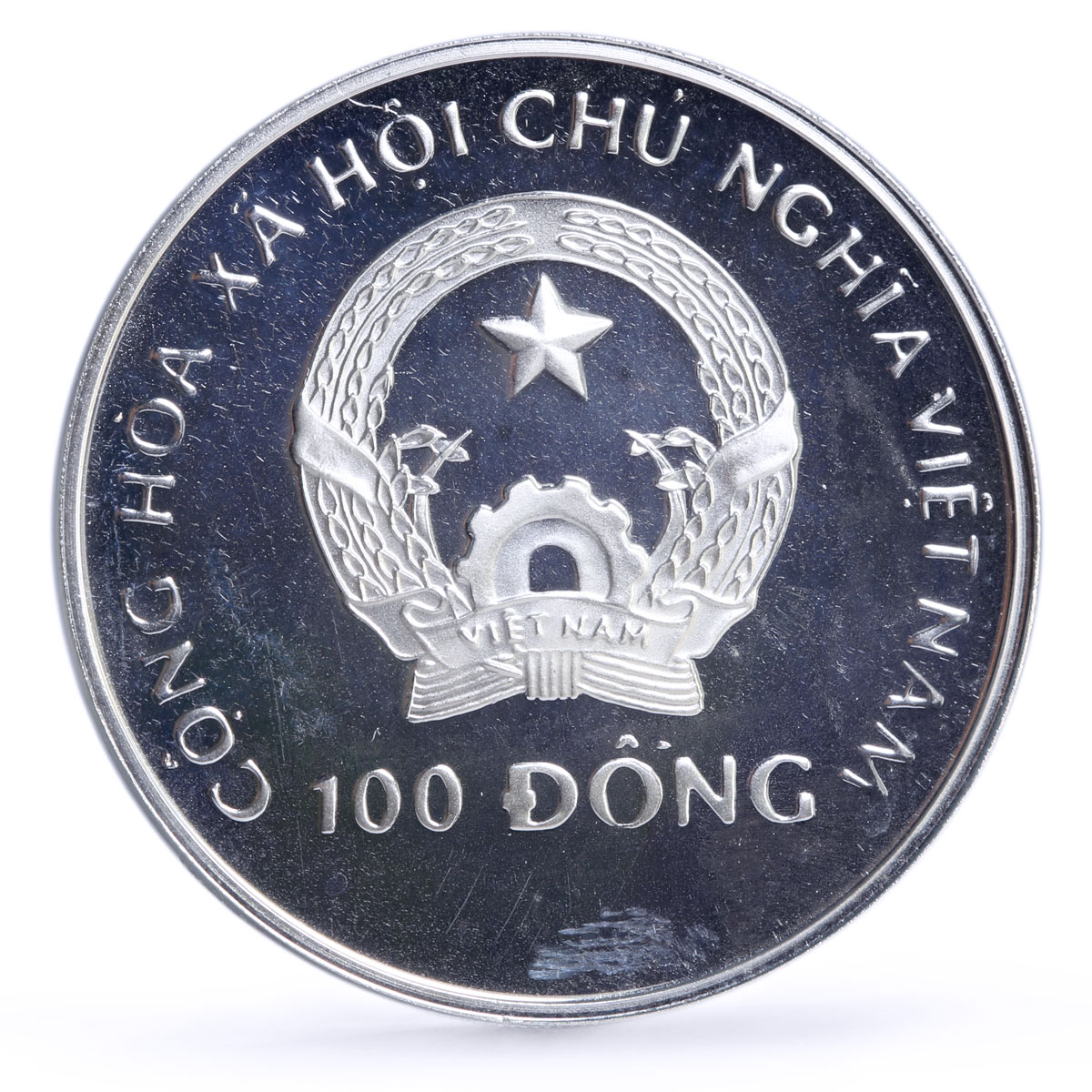 Vietnam 100 dong Seafaring Sailing Savannah Ship Clipper proof silver coin 1991