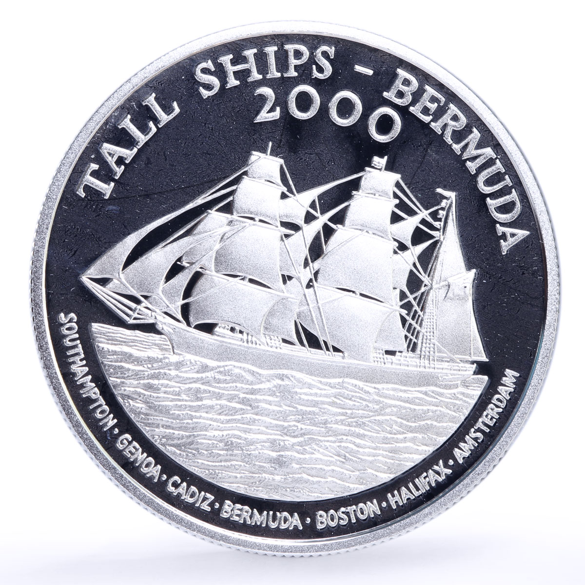 Bermuda 1 dollar Seafaring Ship Clipper Tall Ships proof silver coin 2000