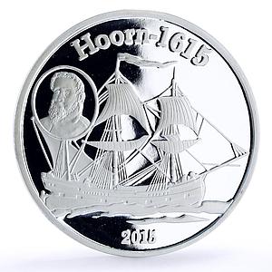 Cameroon 1000 francs Seafaring Hoorn 1615 Ship Clipper proof silver coin 2015