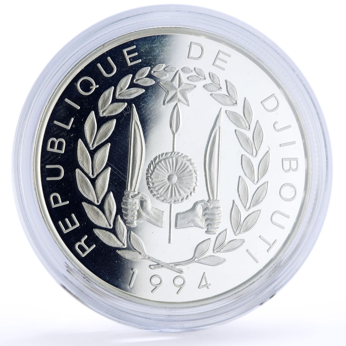 Djibouti 100 francs Seafaring Bateau Ship Clipper proof silver coin 1994