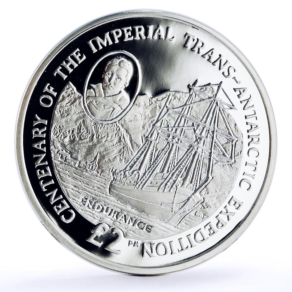 Sandwich Islands 2 pounds Seafaring Endurance Ship Clipper silver coin 2014