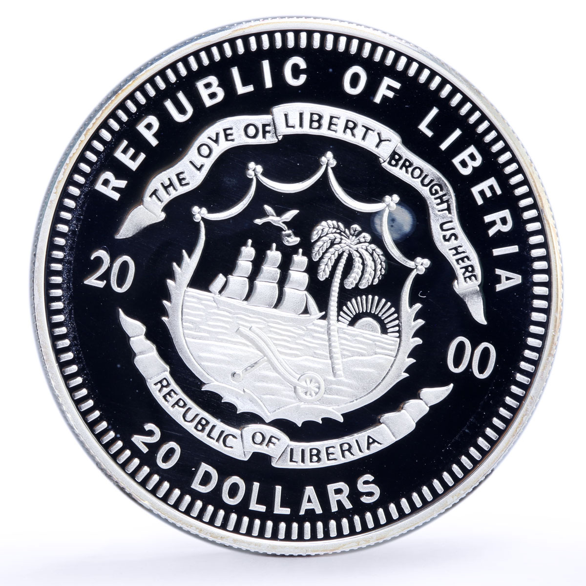 Liberia 20 dollars Seafaring Vasa Ship Clipper proof silver coin 2000