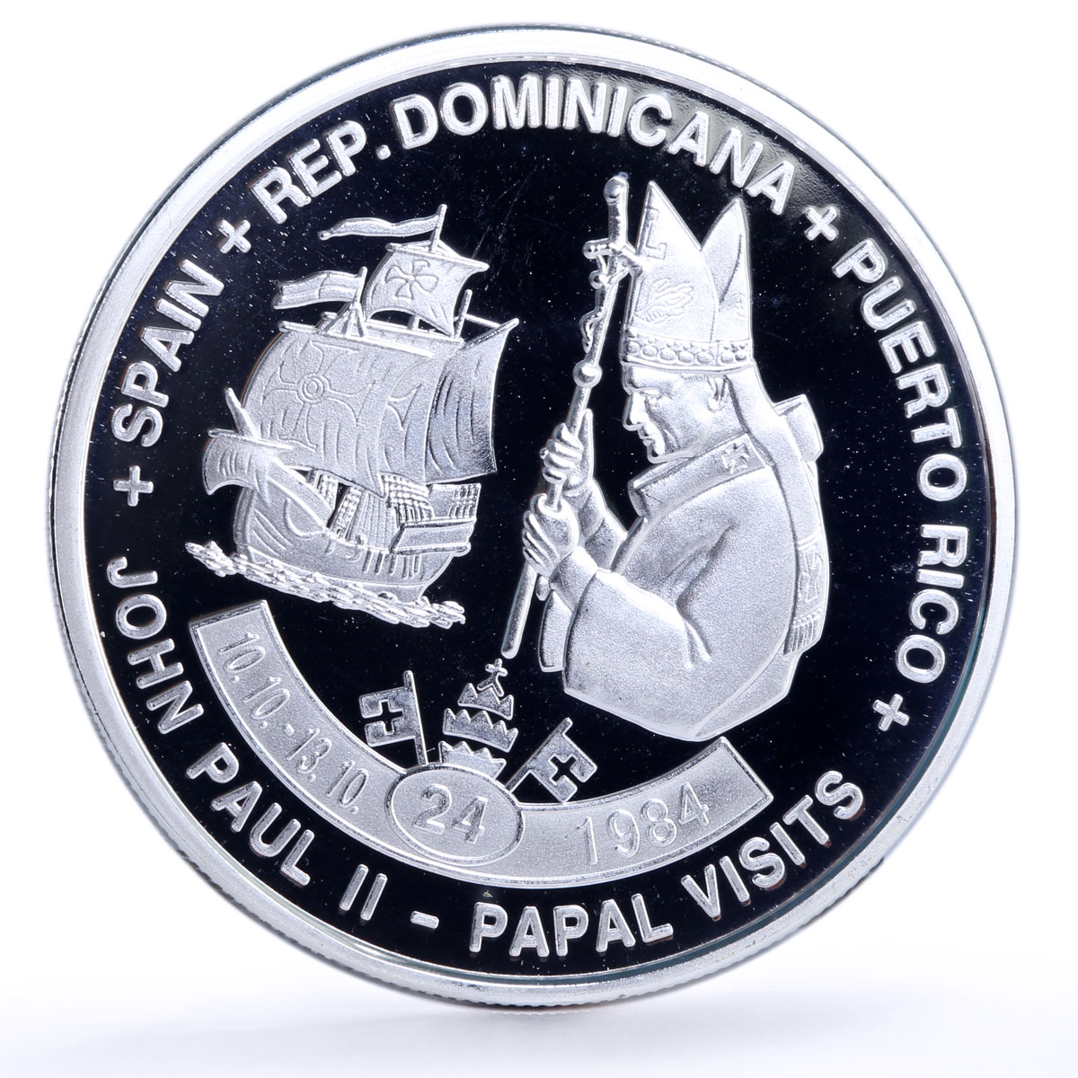 Malawi 5 kwacha Papal Visit John Paul II Ship Clipper proof silver coin 2005