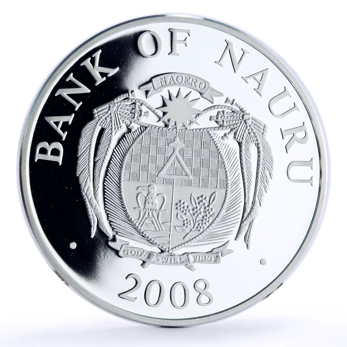 Nauru 10 dollars Seafaring Greif 1951 Ship Clipper proof silver coin 2008