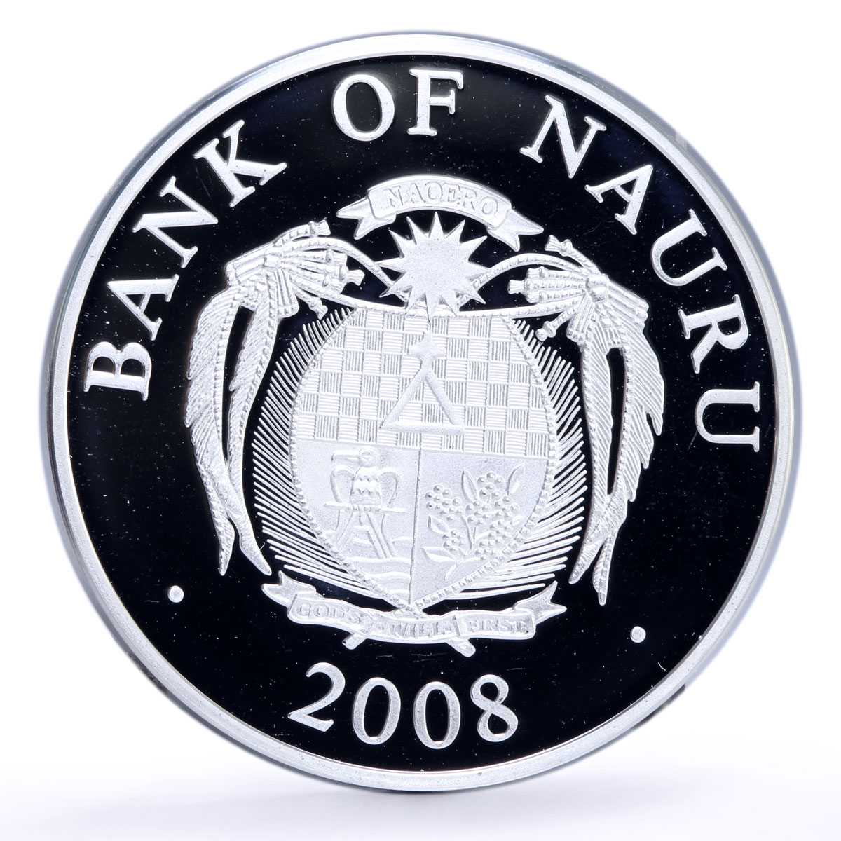 Nauru 10 dollars Seafaring Greif 1951 Ship Clipper proof silver coin 2008