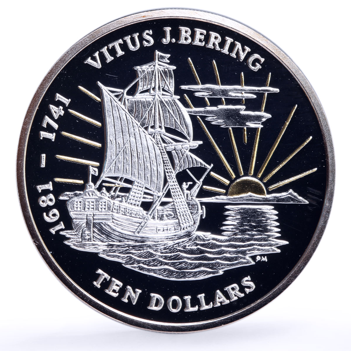 British Virgin Islands 10 dollars Vitus Bering Ship Clipper silver coin 2011