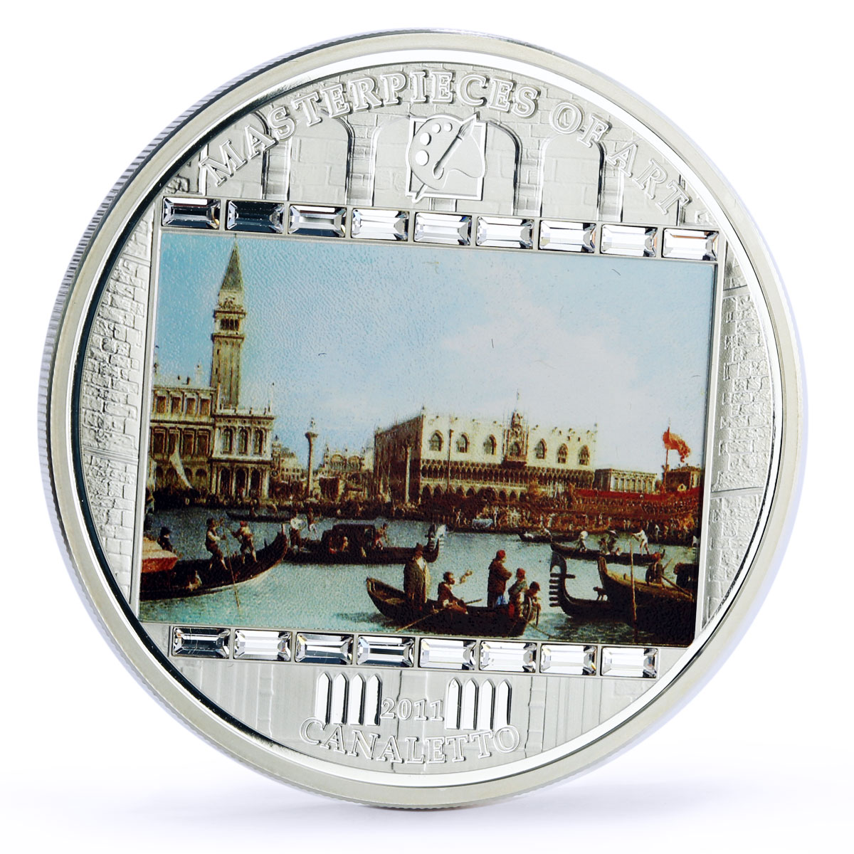 Cook Islands 20 dollars Canaletto Art Return of the Bucintoro silver coin 2011