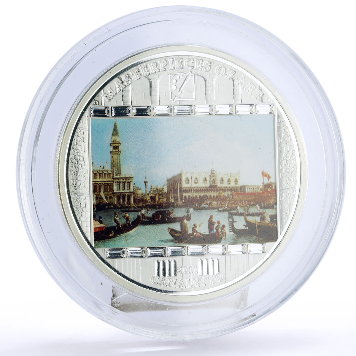 Cook Islands 20 dollars Canaletto Art Return of the Bucintoro silver coin 2011