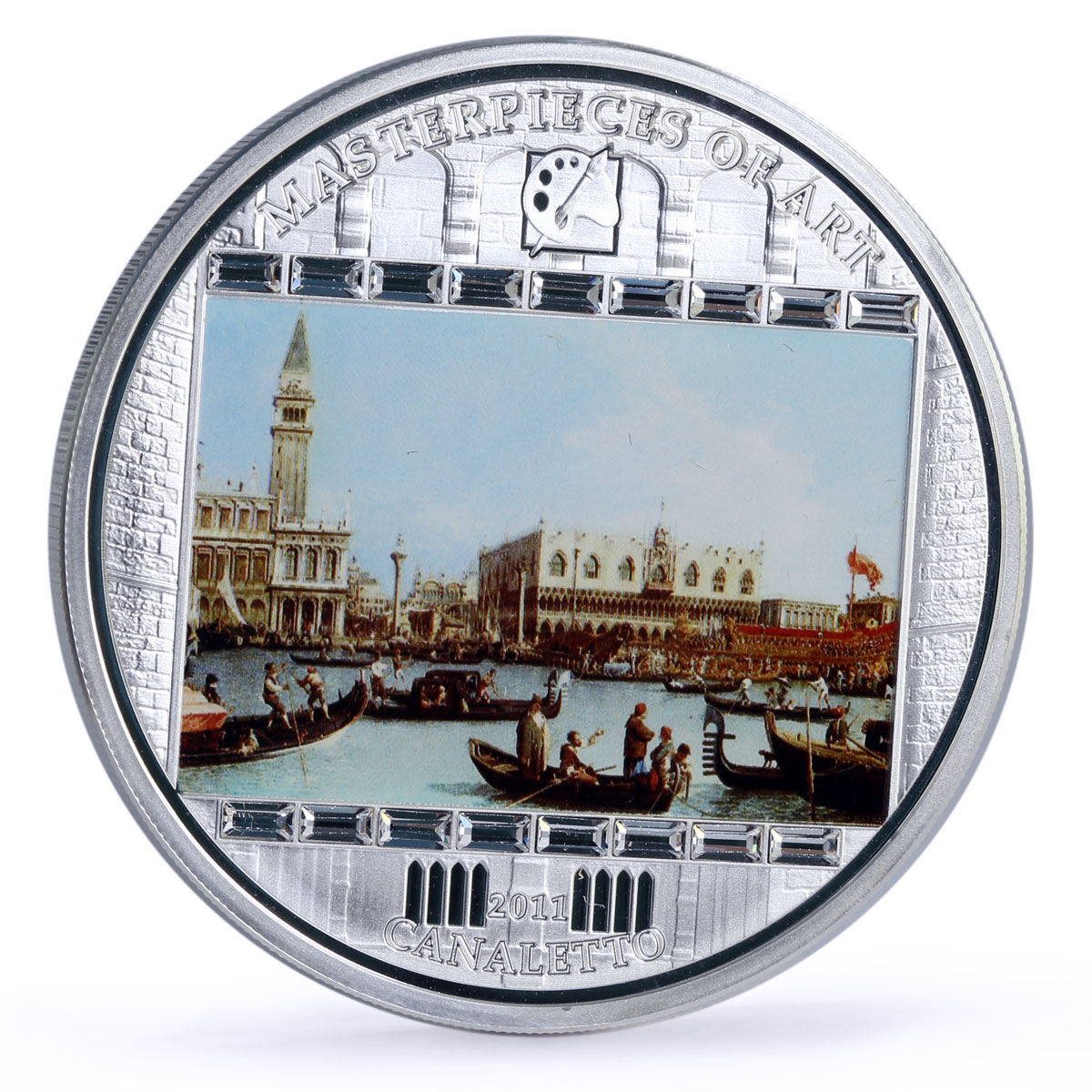 Cook Islands 20 dollars Canaletto Art Return of the Bucintoro silver coin 2011