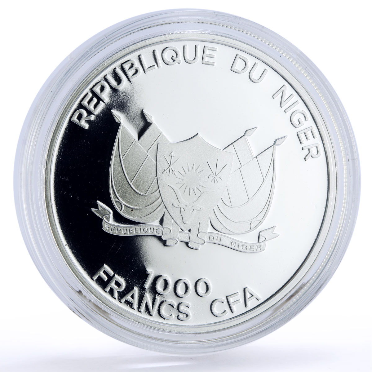 Niger 1000 francs Ramadan Karim Quran gilded colored silver coin 2012