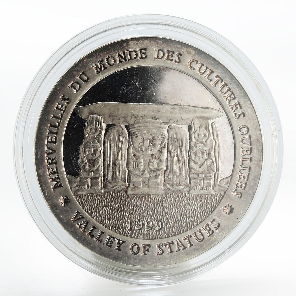Chad 1000 francs Valley of Statues proof silver coin 1999