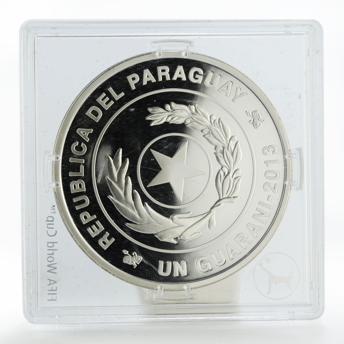 Paraguay 1 guarani FIFA World Cup Brazil football silver coin 2013