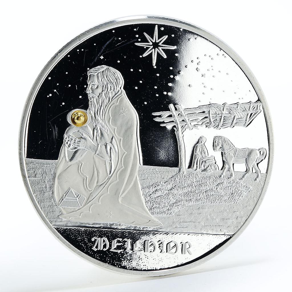 Congo 10 francs Melchior Star crystal proof silver coin 2005